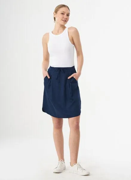 ORGANICATION ORGANICATION Rock aus TENCEL mit Kordelzug, Navy, – Produktbild 1 von 4