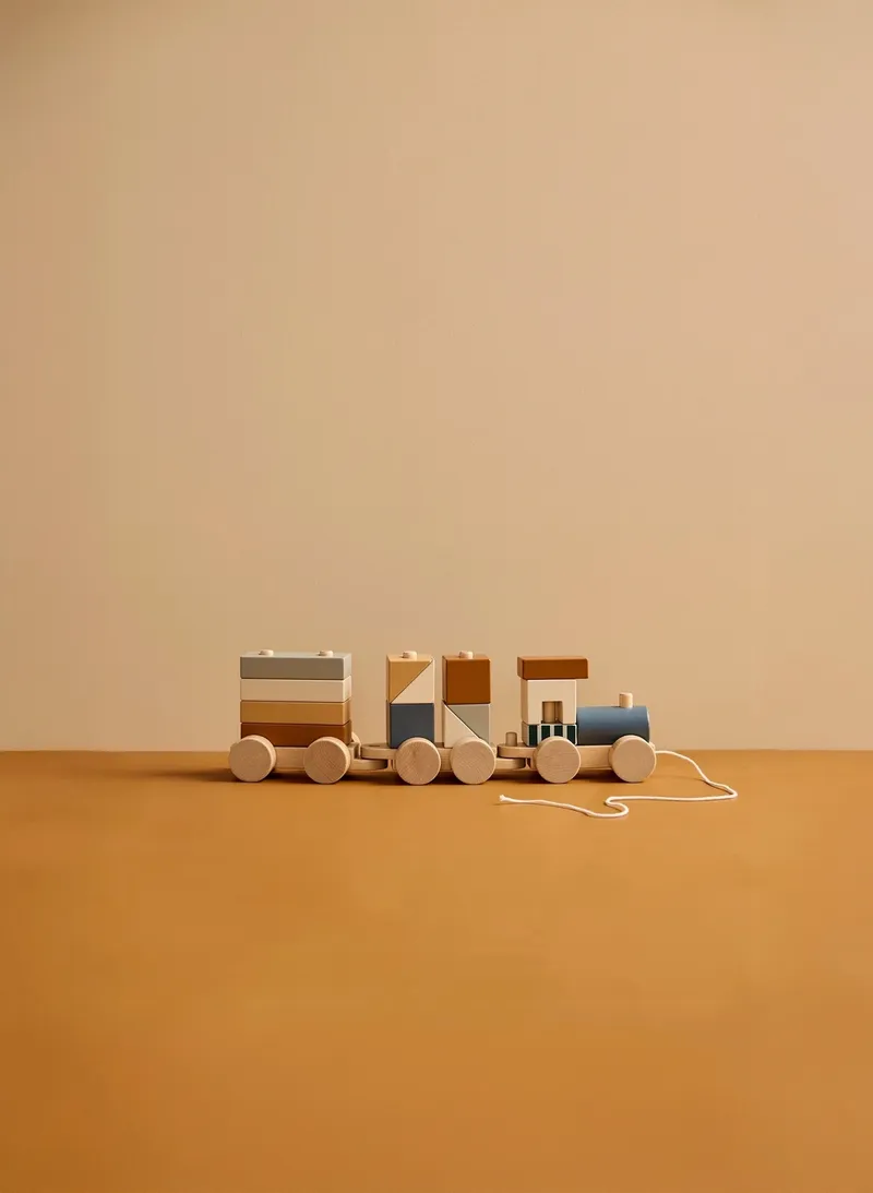 Kids Concept Kids Concept Zug mit Holzklötzen braun – Produktbild 1 von 3