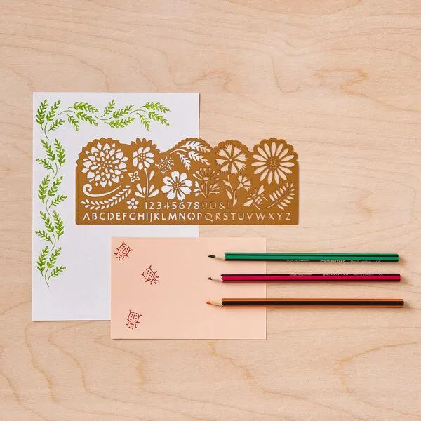 another studio another studio Design Schablone / Zeichnungsvorlage aus Messing, Art botanical, – Produktbild 3 von 4