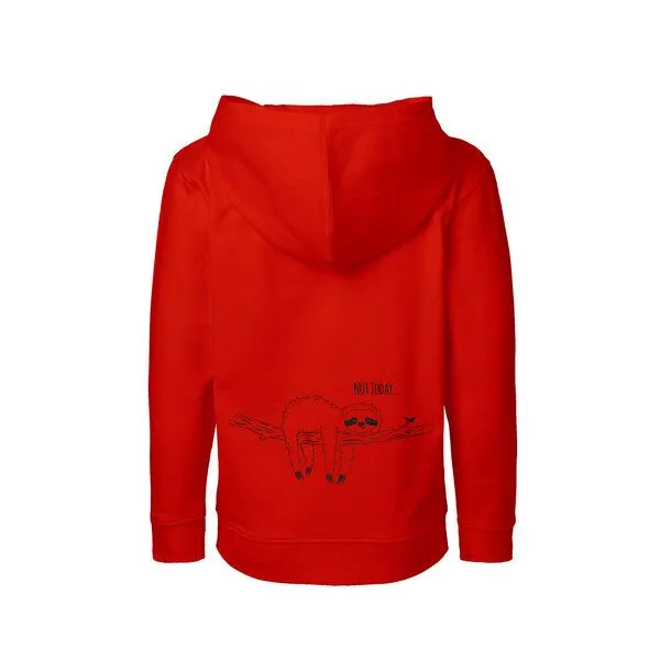 HANDGEDRUCKT HANDGEDRUCKT Kinder Zip Up Hoody "Not Today", Red, – Produktbild 1 von 4