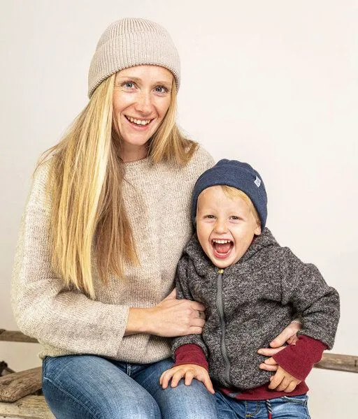 obumi obumi Beanie Feinstrick aus Bio Baumwolle, Beige melange, – Produktbild 8 von 8