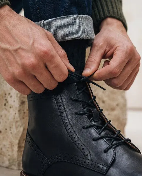 Nae Vegan Shoes Nae Vegan Shoes NAE | Chase Veganer Wingtip-Brogue-Stiefel, Schwarz, – Produktbild 4 von 4