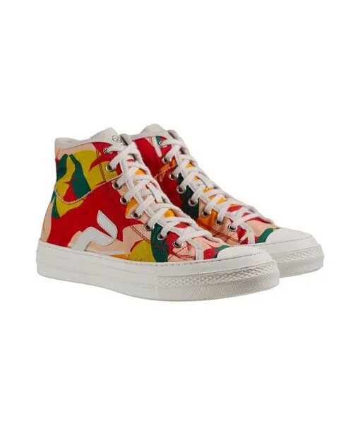PANAFRICA PANAFRICA Atlas - African Fair Trade Sneaker, Feuilles (gelb-rot), – Produktbild 2 von 4
