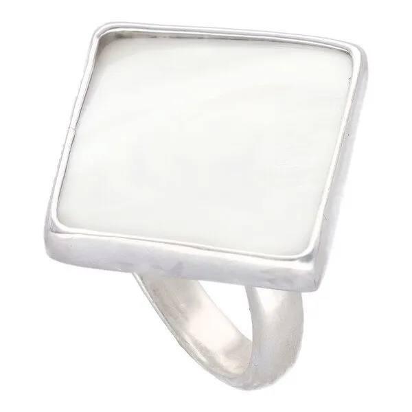 pakilia pakilia Silber Ring Perlmut eckig Fair-Trade und handmade – Produktbild 2 von 4