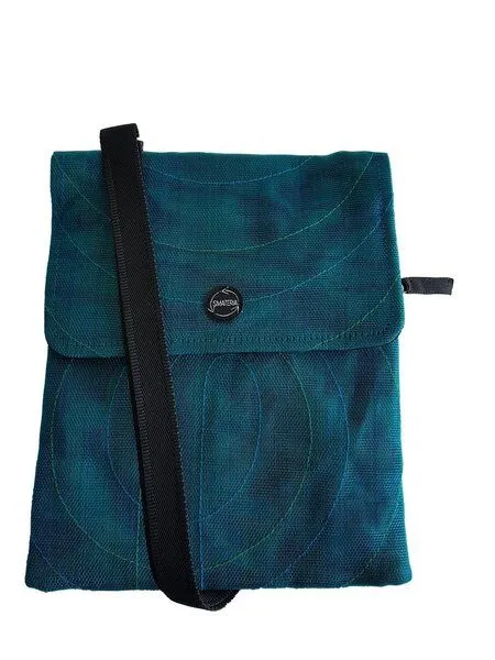 Smateria Smateria Flache Umhängetasche ESC-Kombi / Hüfttasche mit verstellbarem Schulterband, Petrol (blau), – Produktbild 2 von 4