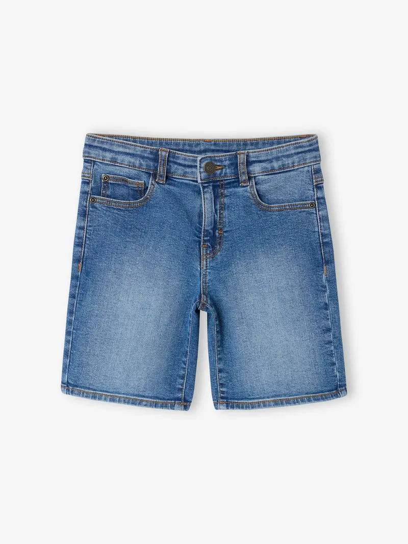 Vertbaudet Jungen Jeansbermudas BASIC, Blue stone, – Produktbild 2 von 4