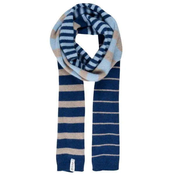Rifò - Circular Fashion Made in Italy Rifò - Circular Fashion Made in Italy Schmaler Streifenschal Rino aus recycelter Kaschmirwolle, Multicolor blue, – Produktbild 1 von 4