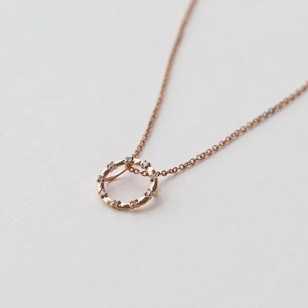 Eppi Eppi Silberner Kettenanhänger im Karmastil mit Diamanten Heidi, Rosa, – Produktbild 1 von 4