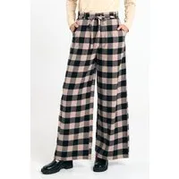 SUITE13LAB SUITE13LAB Damen vegan Hose Silves Schwarz Kariert Ecru, Schwarz, – Produktbild 1 von 1