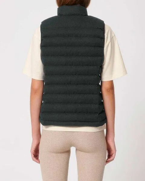 YTWOO YTWOO Damen Weste im Woll-Look | komplett recycelt | Steppweste, Dunkelgrau, – Produktbild 4 von 4