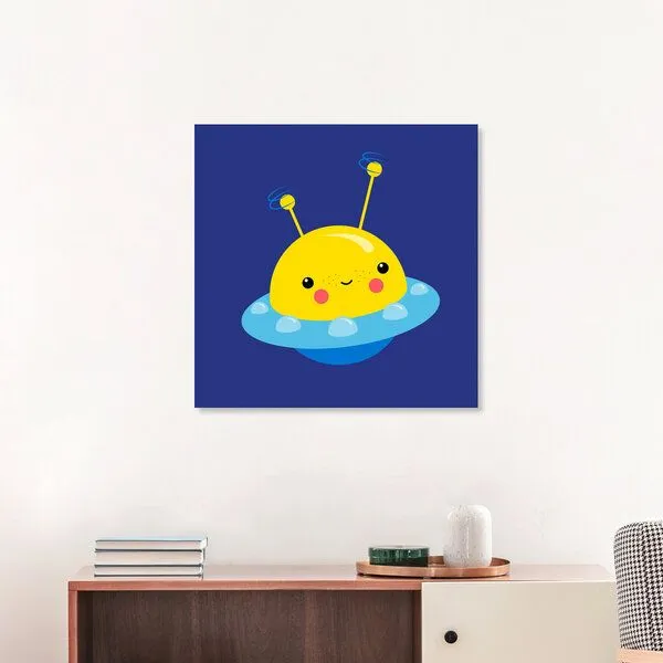 Photocircle Photocircle Poster / Leinwandbild - Kinderzimmer Kawaii Illustration UFO – Produktbild 3 von 4