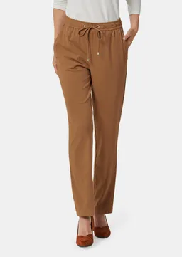 Goldner Stretch Hose SARA in Veloursleder-Optik - camel - Gr. 48 von Goldner Fashion – Produktbild 1 von 1