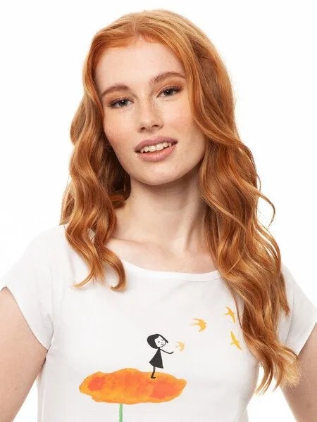 FellHerz FellHerz Damen T-Shirt Schwalbenzug Bio & Fair & Vegan – Produktbild 3 von 4