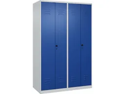 C+P C+P PSA Doppel-Spind Classic PLUS, 4 Abteile, 1850x1200x500mm, Lichtgrau/Enzianblau – Produktbild 1 von 1