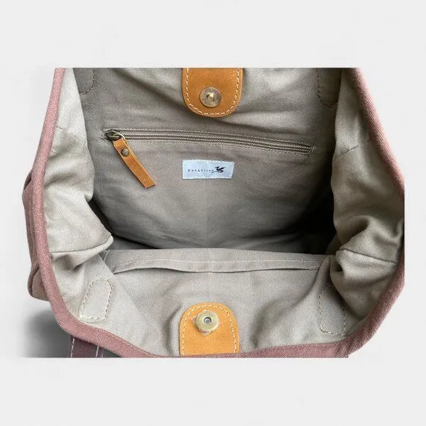 Dragolina Dragolina Schultertasche/ Shopper Bente mit Webstoff der Pwo Karen, Hellbraun, – Produktbild 3 von 3