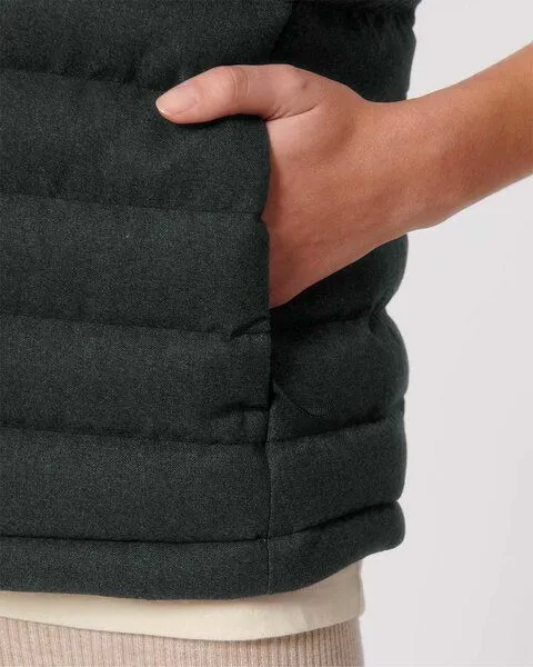 YTWOO YTWOO Damen Weste im Woll-Look | komplett recycelt | Steppweste, Dunkelgrau, – Produktbild 2 von 4