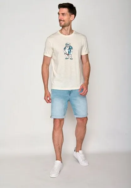 GreenBomb GREENBOMB Print T-Shirt Animal Beach Bear Guide, Creme white, – Produktbild 4 von 4