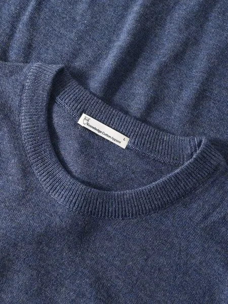 KnowledgeCotton Apparel KnowledgeCotton Apparel Merino Crew Neck Strickpullover, Vintage indigo, – Produktbild 3 von 3