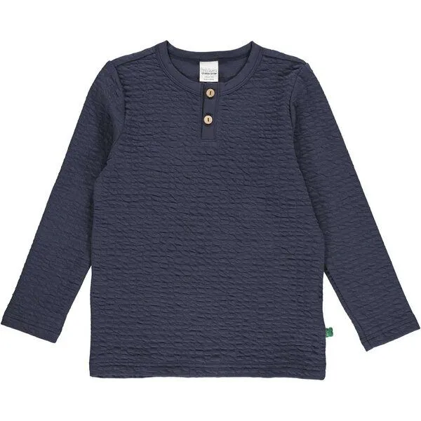 Fred's World by Green Cotton Fred's World by Green Cotton Langarm-T-Shirt Jacquard, Dunkelblau, – Produktbild 1 von 1