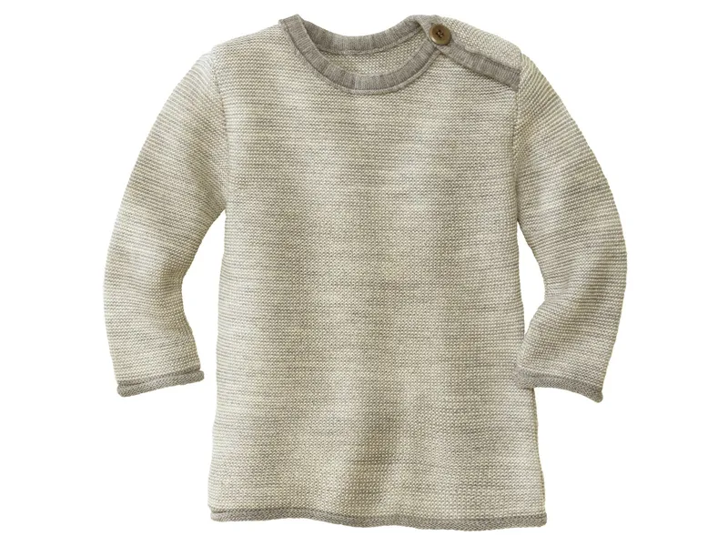 Disana Disana Baby und Kinder Pullover Bio-Merinowolle melange-hellgrau Gr. 98/104, Grau, – Produktbild 1 von 2