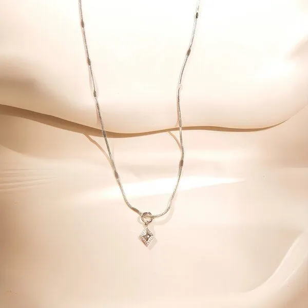 ELEKTROPULLI ELEKTROPULLI Kette 1mm schmal mit mini Ornament Anhänger, Set mit Ohrringen, Silber, – Produktbild 2 von 3