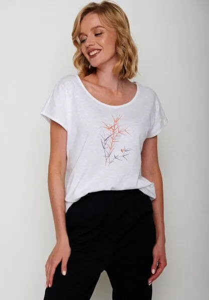 GreenBomb GREENBOMB Nature Bird Reed Cool - Sportliches T-Shirt aus Bio-Baumwolle / hochwertiger Print / GOTS / Fair & Vegan, Weiß (weiß), – Produktbild 1 von 4