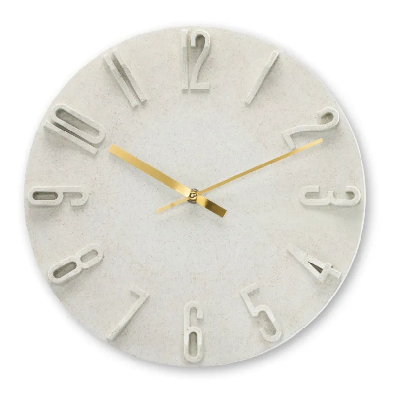 Hama Hama Wanduhr "Korfu", Ø 30 cm, Quarzuhr, analog, 3D-Ziffern, Beige, – Produktbild 1 von 3