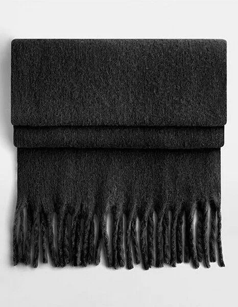Beechfield Beechfield Unifarbener Winterschal Oversize (228 x 45 cm ) weiches Material, Schwarz, – Produktbild 1 von 2