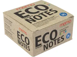Memo memo Haftnotiz-Quader 400 Blatt 75 x 75 mm, grün/gelb/rosa/blau im Recyclingkarton – Produktbild 1 von 1