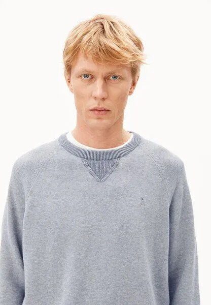 ARMEDANGELS ARMEDANGELS FINE KNIT Herren Strickpullover aus 100% Bio-Baumwolle, Silver melange-mid silver melange, – Produktbild 3 von 4