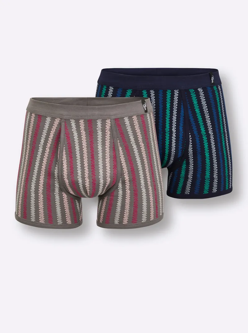 wäschepur men Hose kurz anthrazit-bedruckt + marine-bedruckt, Anthrazit-bedruckt + marine-bedruckt, – Produktbild 1 von 3