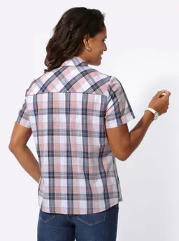 Witt Karobluse flamingo-marine-kariert – Produktbild 1 von 1