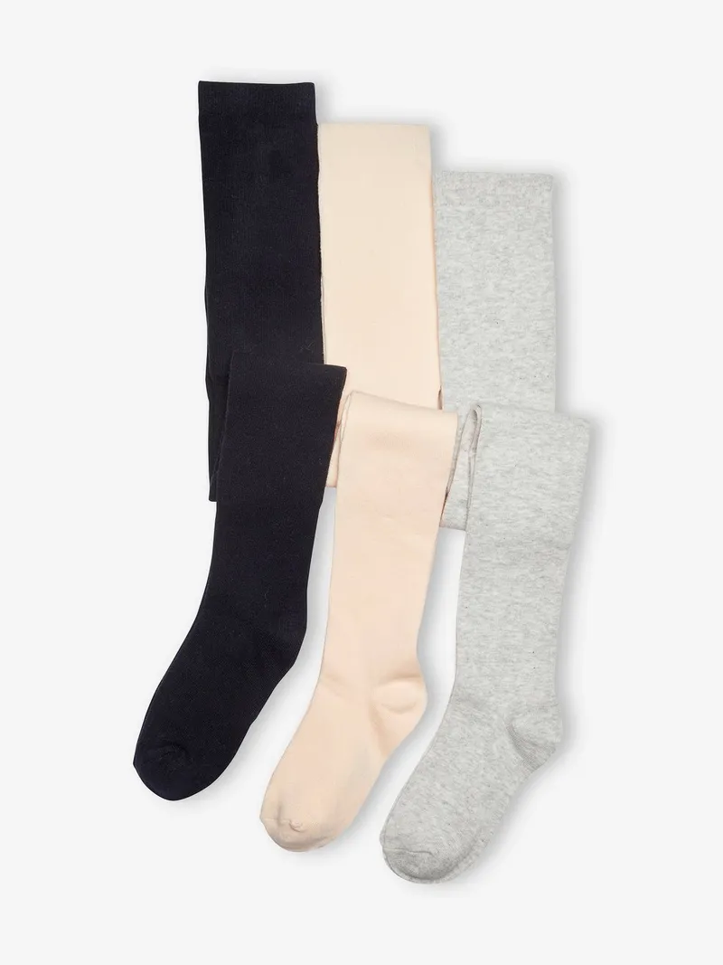 Vertbaudet 3er-Pack Mädchen Strumpfhosen BASIC, Pack nachtblau, – Produktbild 1 von 2