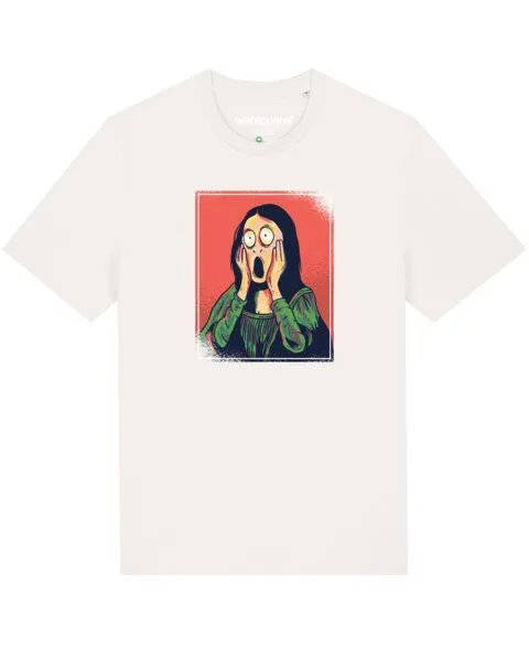watapparel watapparel T-Shirt Unisex Mona Lisa Scream, Off white, – Produktbild 1 von 4