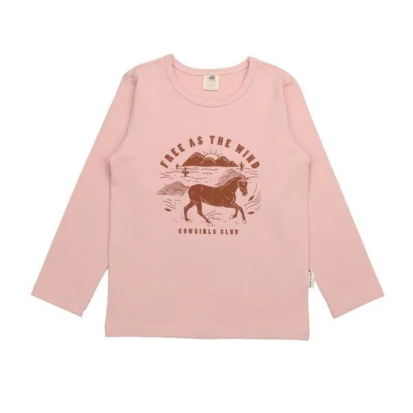 Walkiddy Walkiddy Kinder Langarmshirt GOTS zertifiziert, Bio-Baumwolle, rosa, „Wind’s Path“, Hirschmotiv, weich, Rosa, – Produktbild 1 von 3