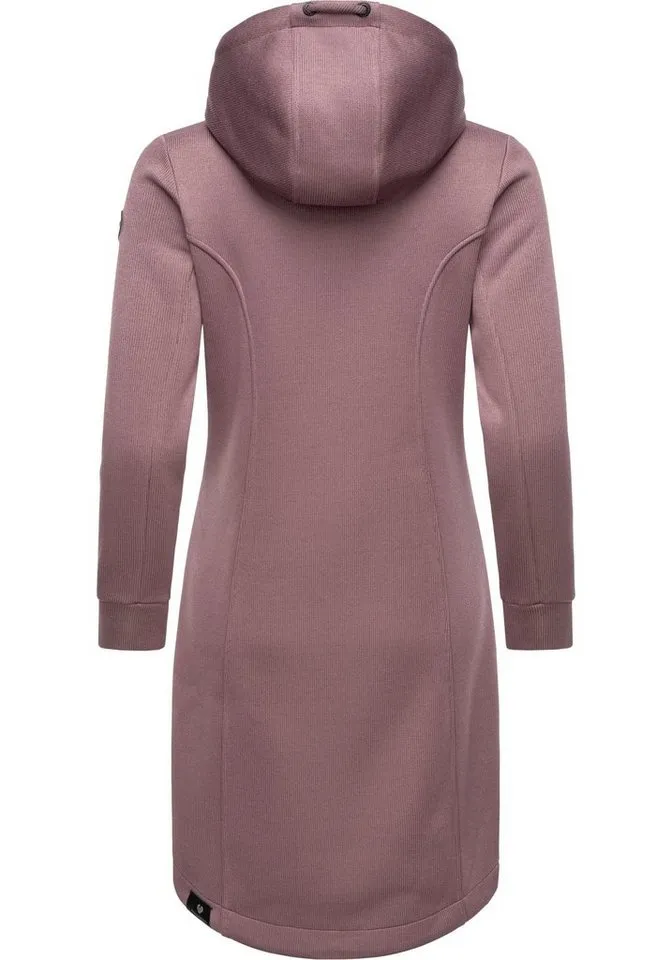 ragwear ragwear Kurzmantel Letti Long Bonded Übergangsmantel aus Rippstrick mit Kapuze, Lila, – Produktbild 3 von 3
