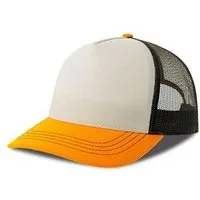 Atlantis Headwear Atlantis Headwear Freizeit-Truckercap aus recyceltem Polyester-Segeltuch, Weiss/gelb, – Produktbild 1 von 1