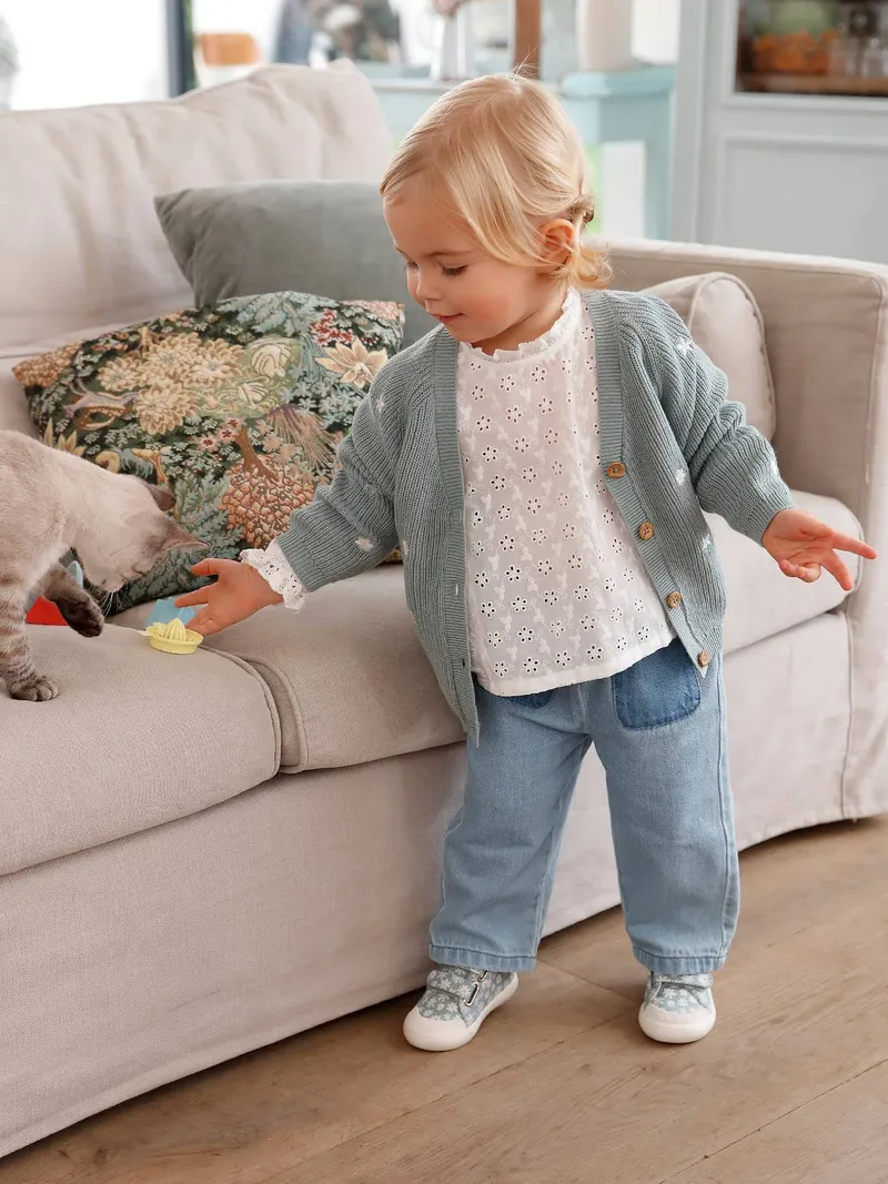 Vertbaudet Mädchen Baby Volantbluse, Weiß, – Produktbild 3 von 4