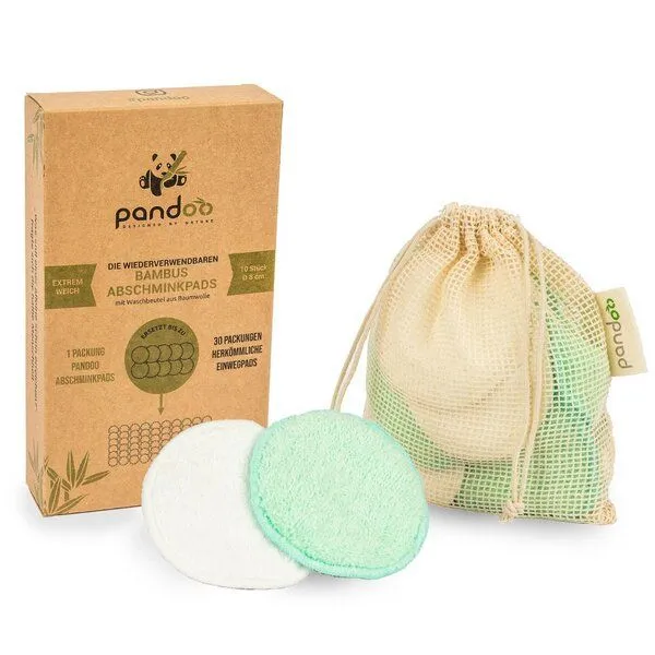 pandoo pandoo 10 Abschminkpads waschbar aus Bambus und Baumwolle – Produktbild 1 von 4