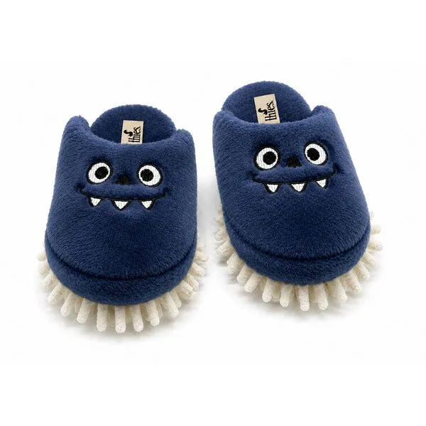 thies Veganer "thies ® Eco Monstimop Slipper" aus kuscheligem recyceltem PES, Navy, – Produktbild 1 von 5