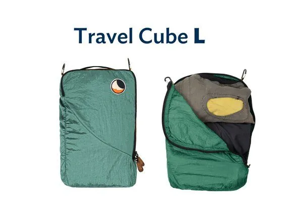 Ticket to the Moon Ticket to the Moon Packwürfel "Travel Cube Large" upcycled, Petrol grün, – Produktbild 1 von 1