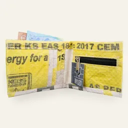 Nyuzi Blackwhite Nyuzi Blackwhite Upcyclin Mini Wallet Portmonnaie | Geldbörse recycelt aus Zementsäcken für Damen und Herren – Produktbild 1 von 1