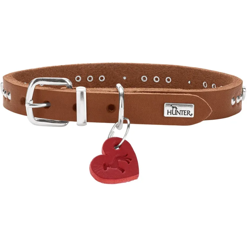 Dog Sport Dog Sport HUNTER Hundehalsband aalborg hearts cognac XXS-XS, Cognac, – Produktbild 1 von 1