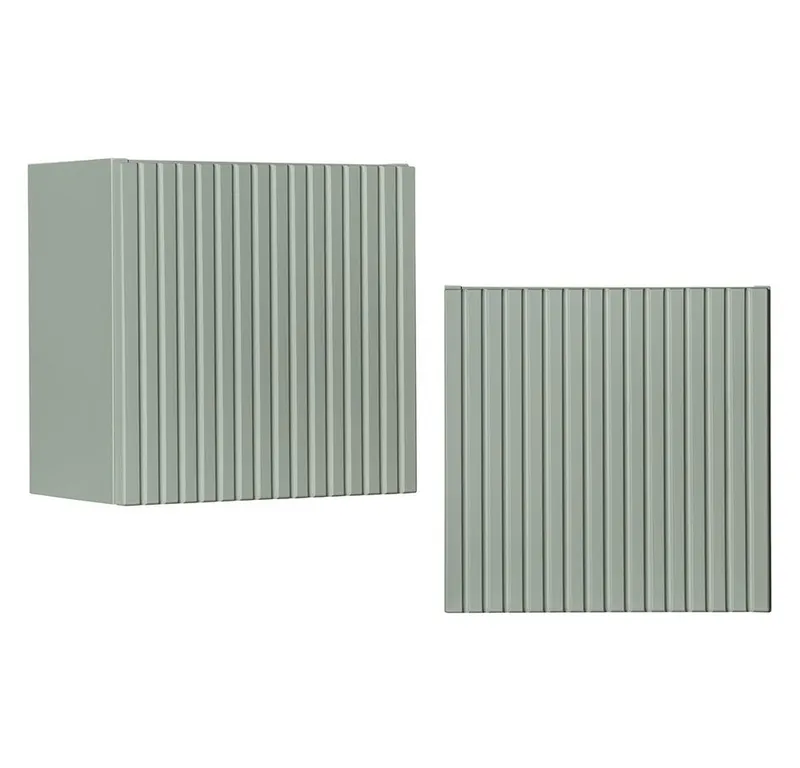 Lomadox Hängeschrank NEWPORT-56-GREEN Wandschrank Badschrank, Schilfgrün, gerillte Front, ca. 30/30/19cm, Grün, – Produktbild 2 von 5