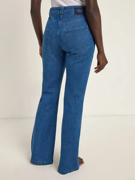 LANIUS LANIUS Flared Jeans (GOTS) aus Bio-Baumwolle, Mid blue denim, – Produktbild 4 von 6