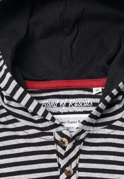 Band of Rascals Band of Rascals Striped Hooded Longsleeve, Black-grey, – Produktbild 3 von 4