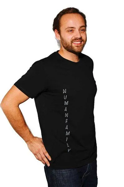 Human Family Dickeres Bio Shirt von Human Family "Join Vertikal", Schwarz, – Produktbild 2 von 3