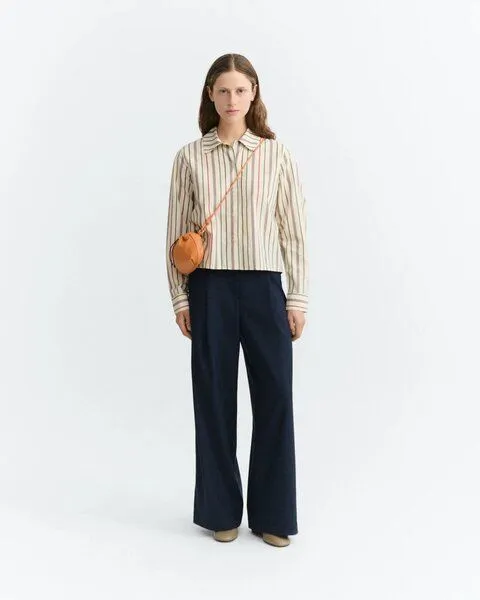 thinking mu thinking mu Damen Bluse - Duna Blouse - aus Baumwolle, Ecru stripes, – Produktbild 2 von 3