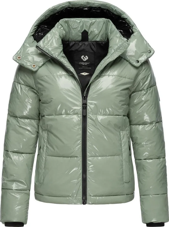 ragwear ragwear Steppjacke Roobie super stylische, gänzende Damen Winterjacke, Grau|grün, – Produktbild 2 von 5