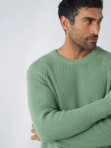 Honest Basics Honest Basics Herren Strickpullover aus 100% Bio-Baumwolle, Salbei, – Produktbild 3 von 4